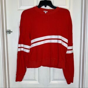 Splendid Double Stripe Sweatshirt Red and White Size Extra Small